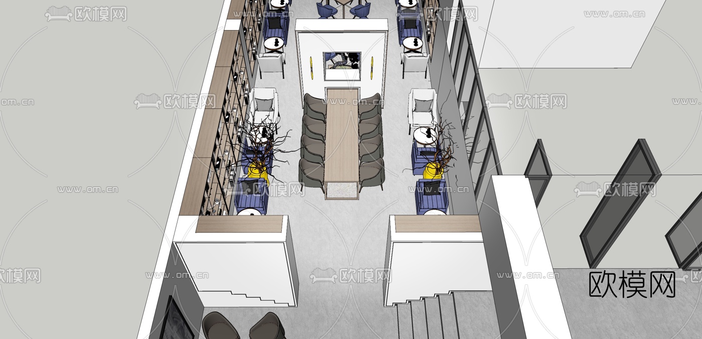 现代办公室休息区su模型下载（渲染图4）