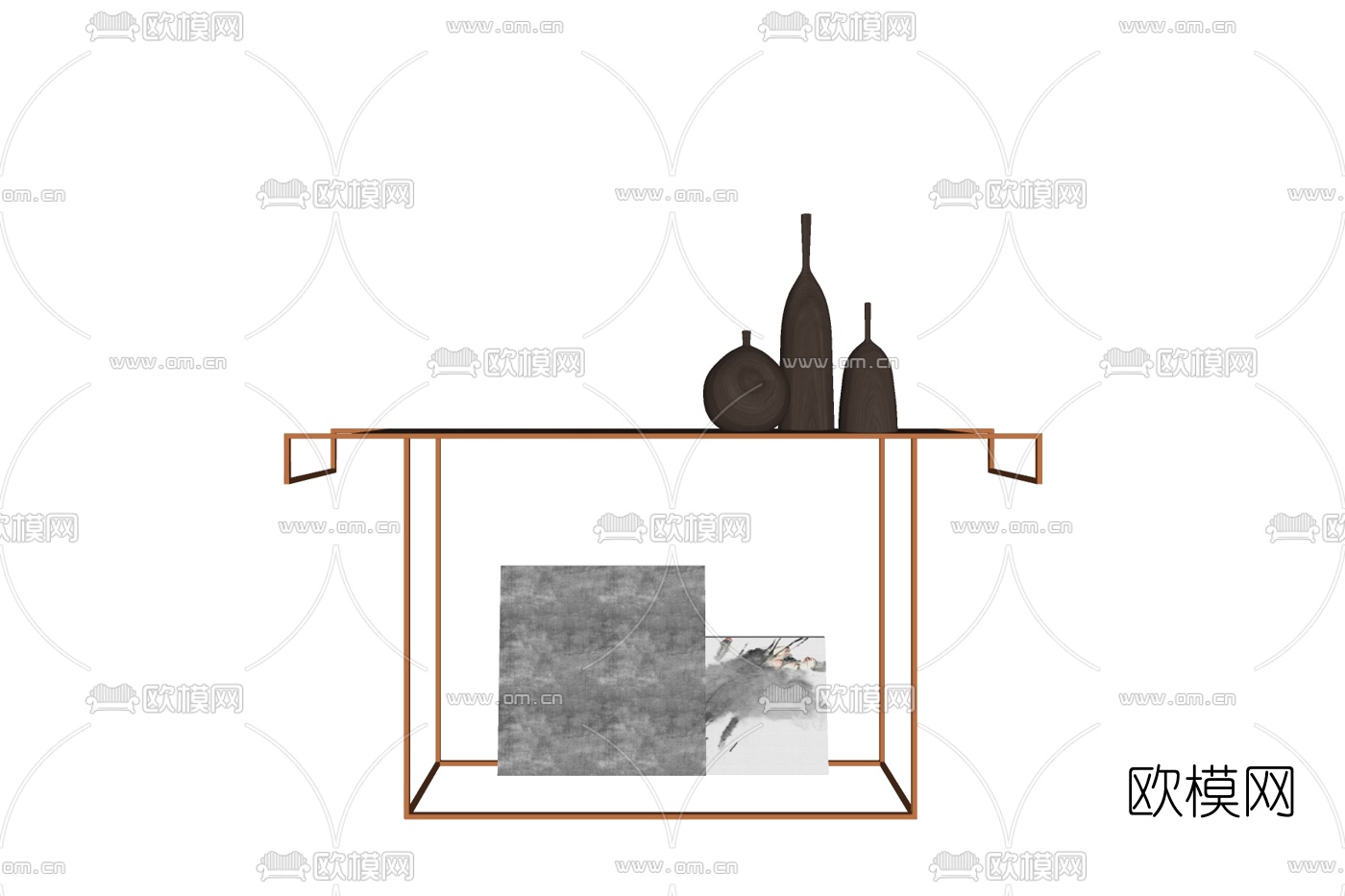 现代端景柜免费su模型下载