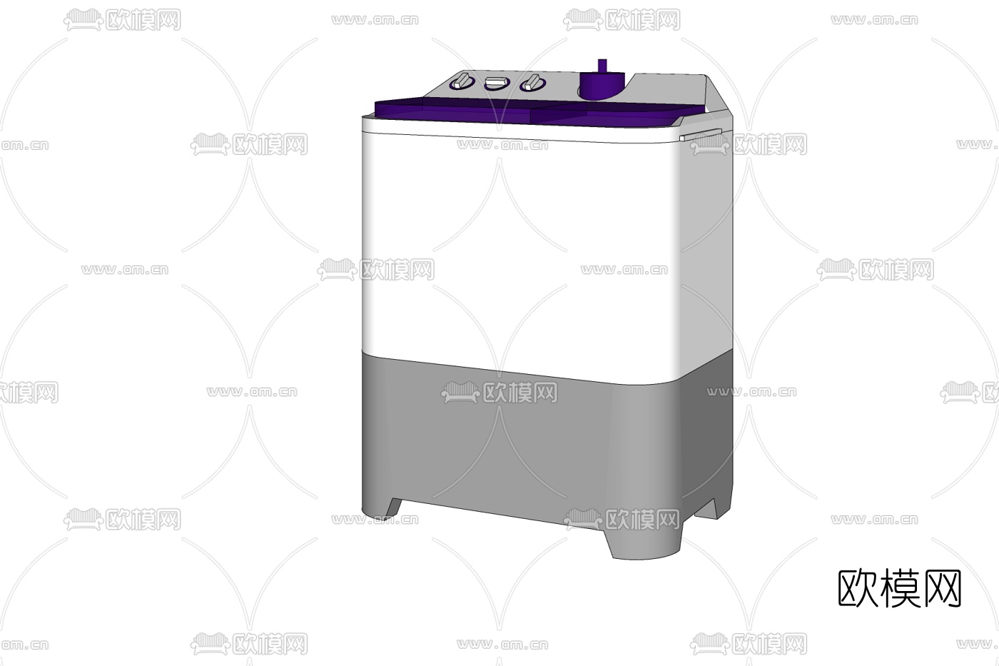 现代洗衣机免费su模型下载