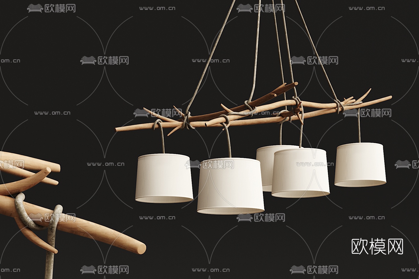 北欧树枝吊灯3d模型