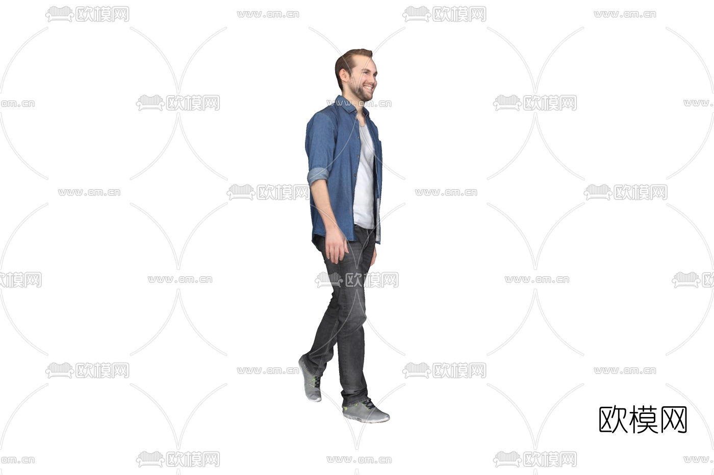 现代站姿男子免费su模型下载