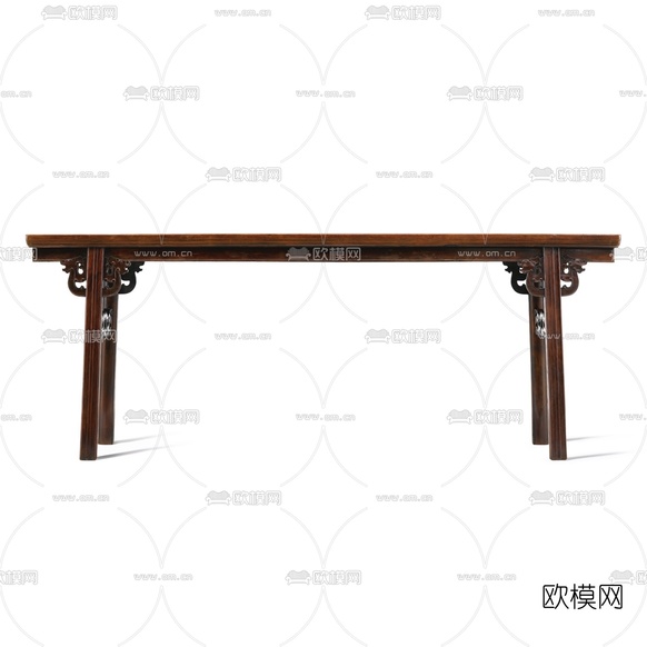 中式红木条案3d模型下载(渲染图2)