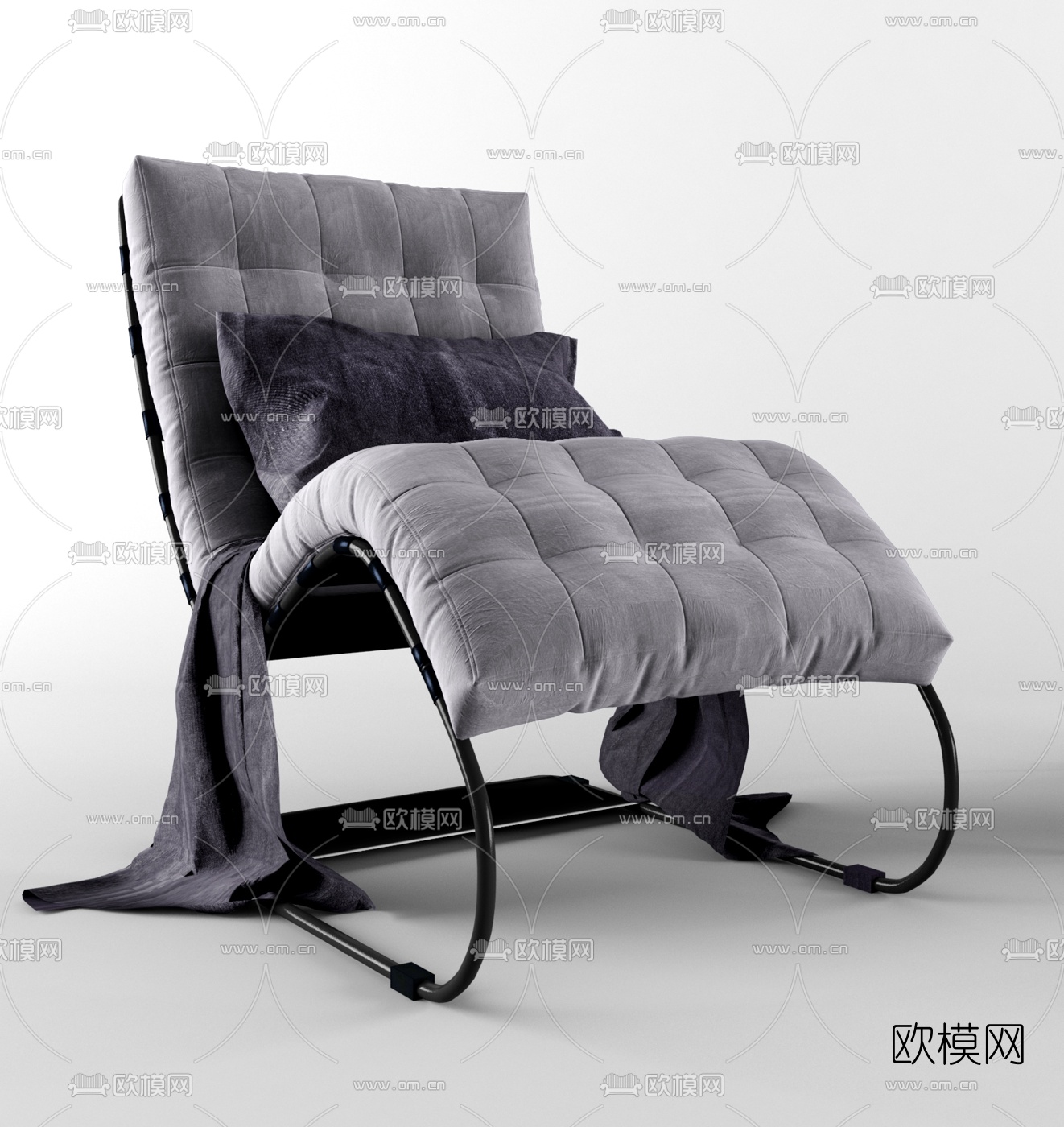 现代布艺躺椅3d模型