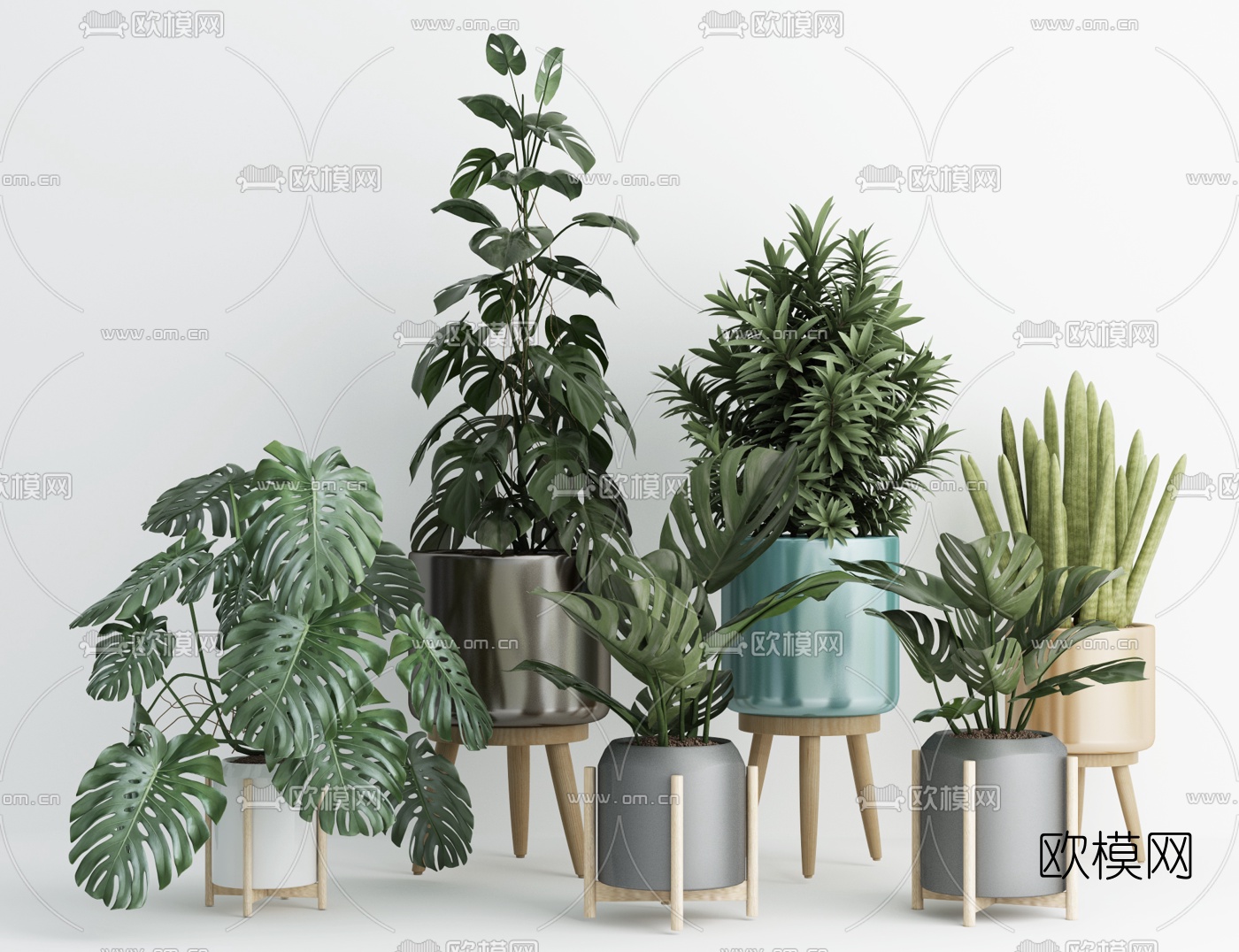 北欧绿植盆栽3d模型