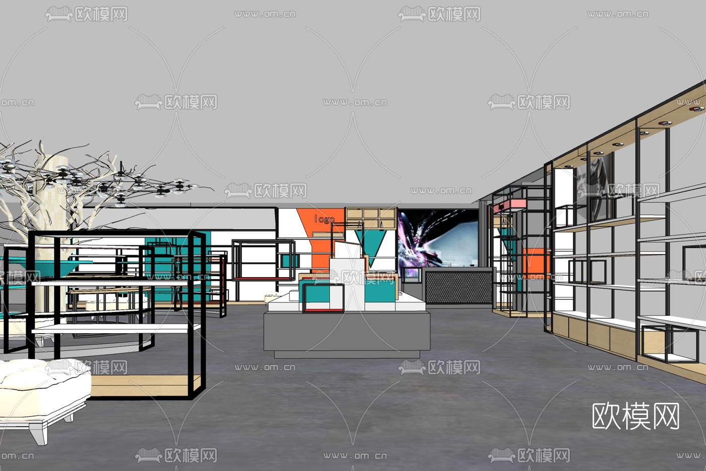 现代售楼处免费su模型下载