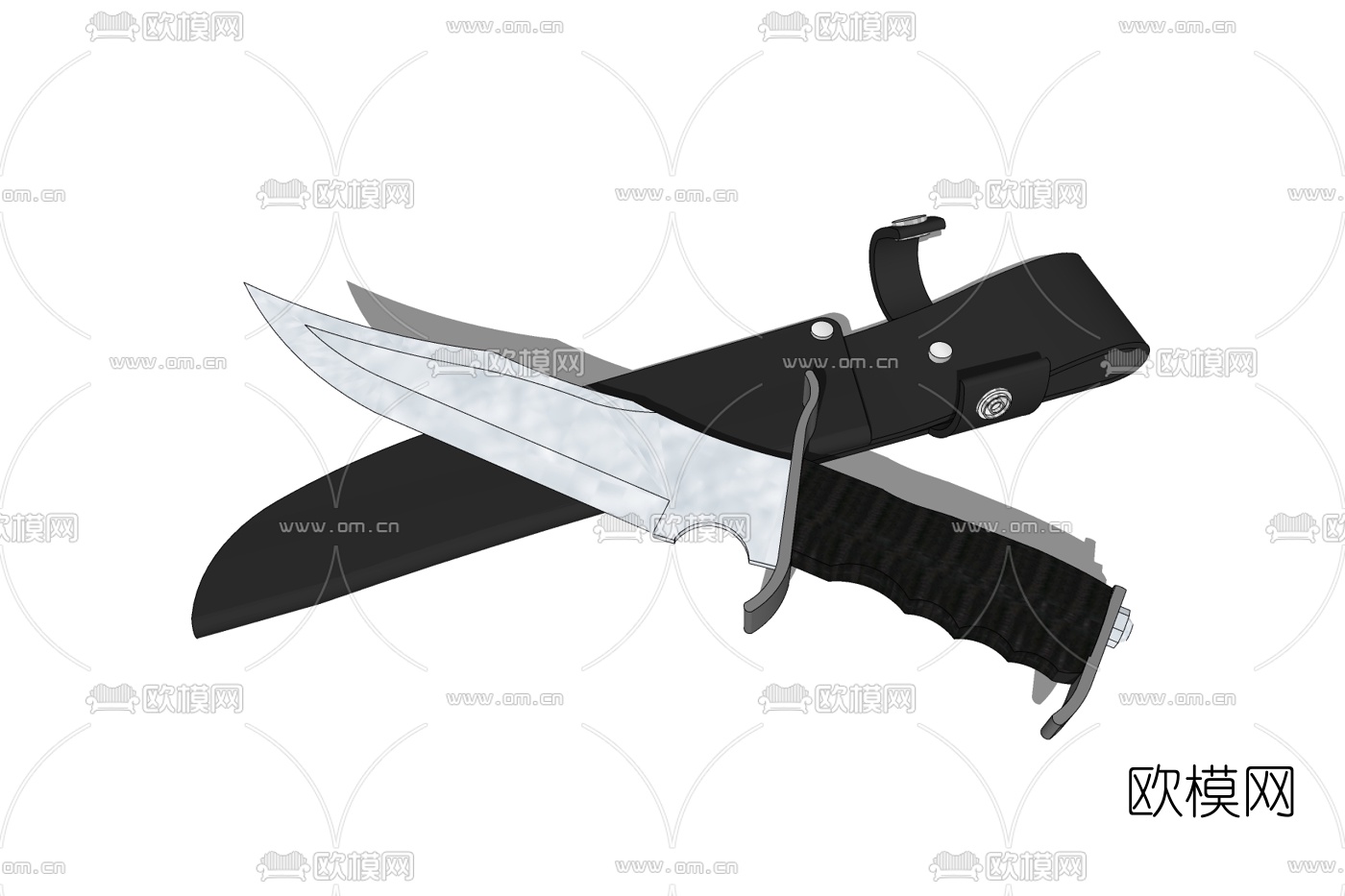现代金属匕首免费su模型下载