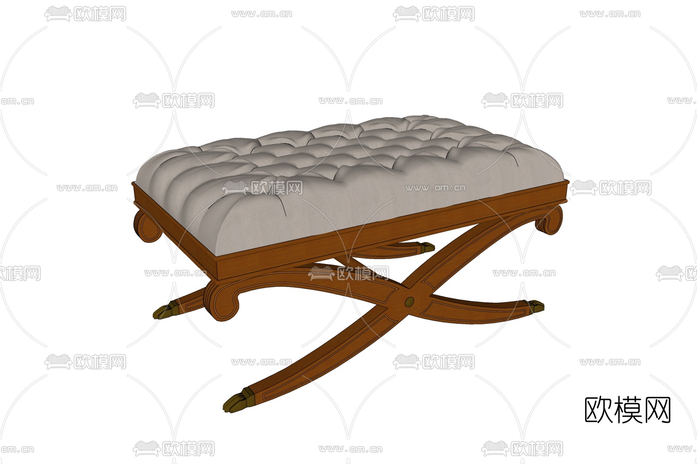 现代布艺凳子免费su模型下载