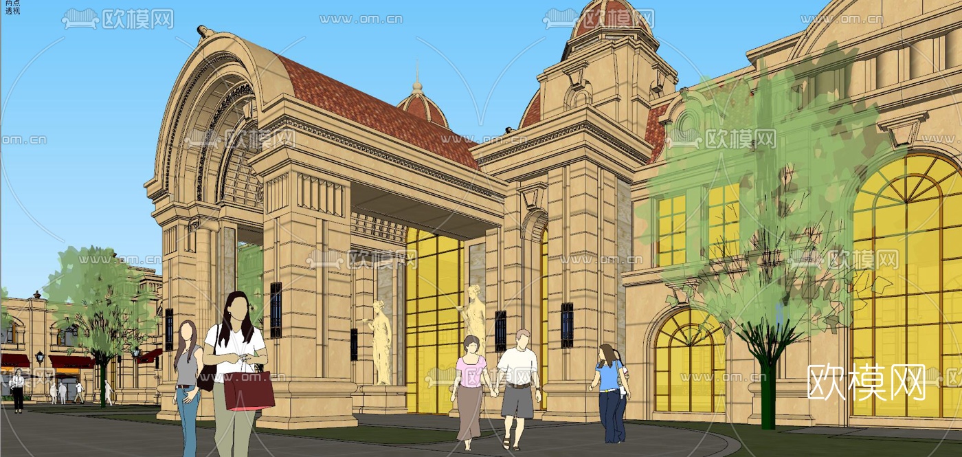 欧式酒店su模型下载（渲染图4）