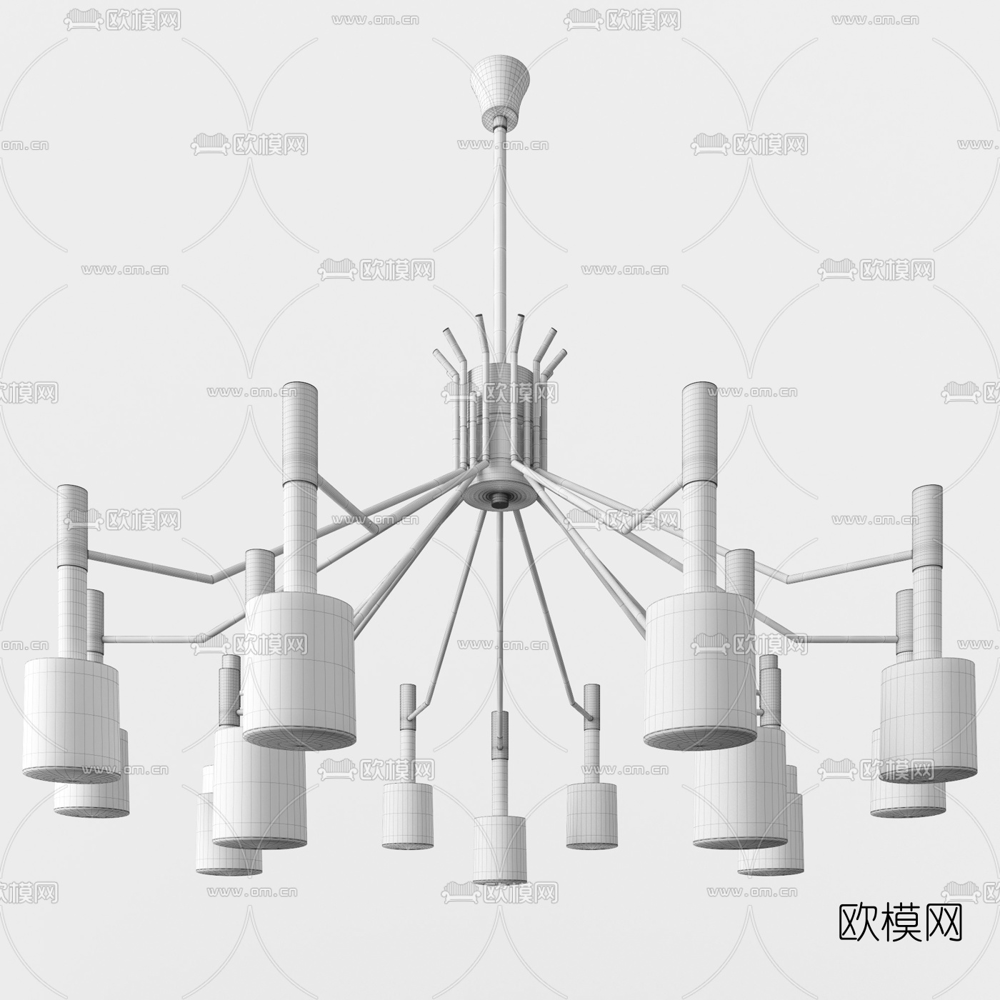 现代金属吊灯3d模型