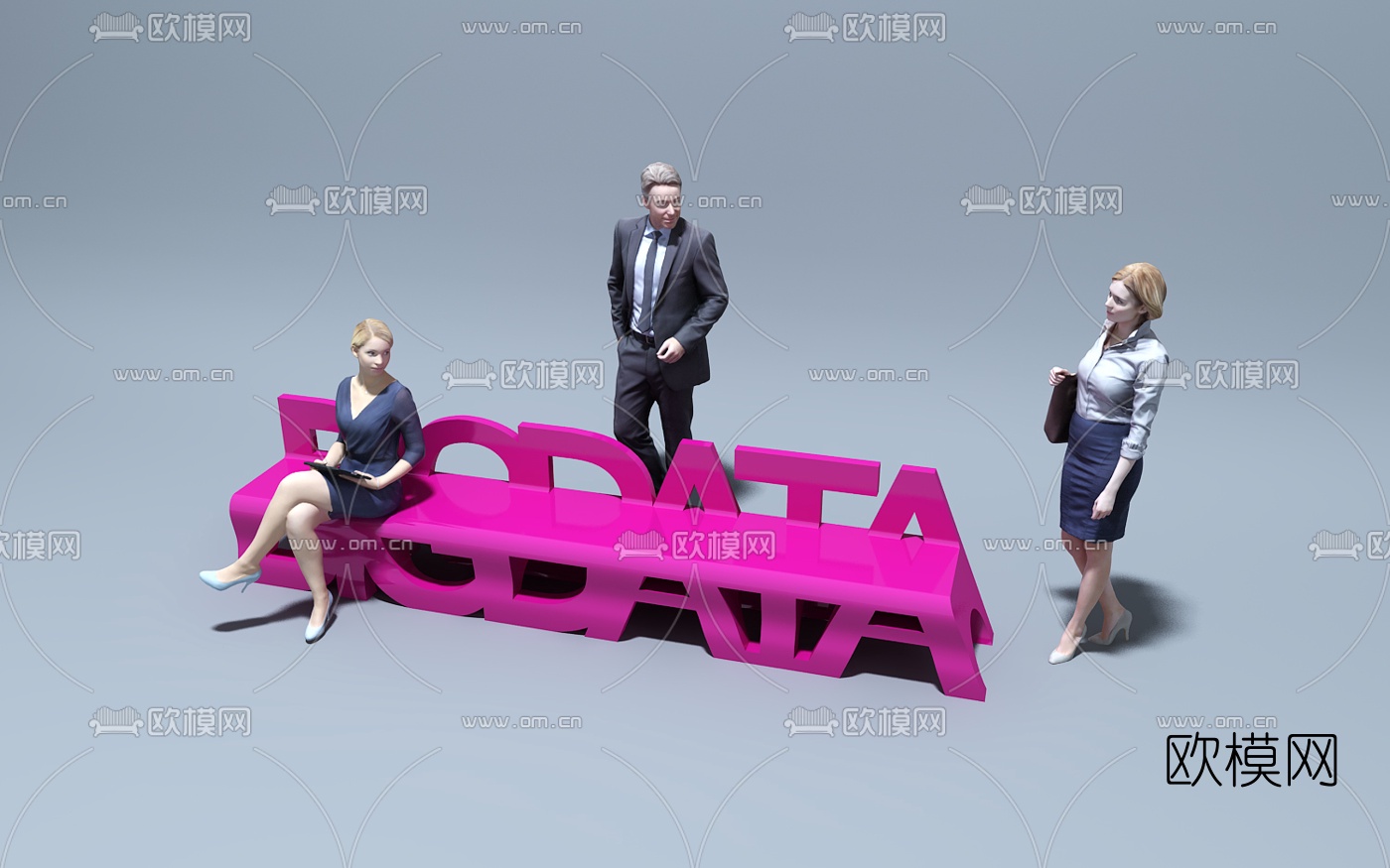 现代户外公用椅3d模型