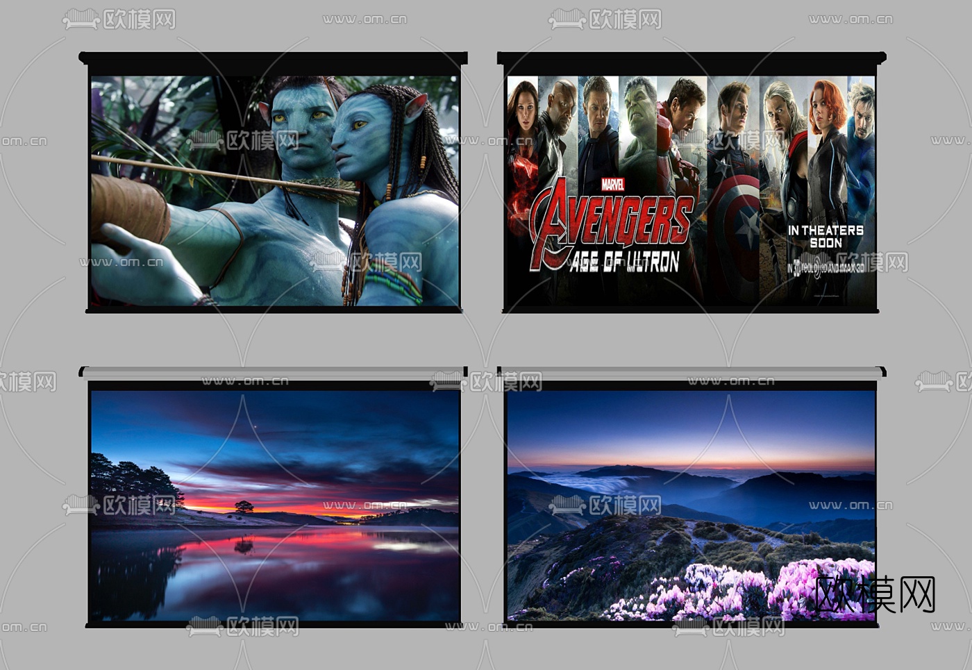 现代投影幕su模型下载