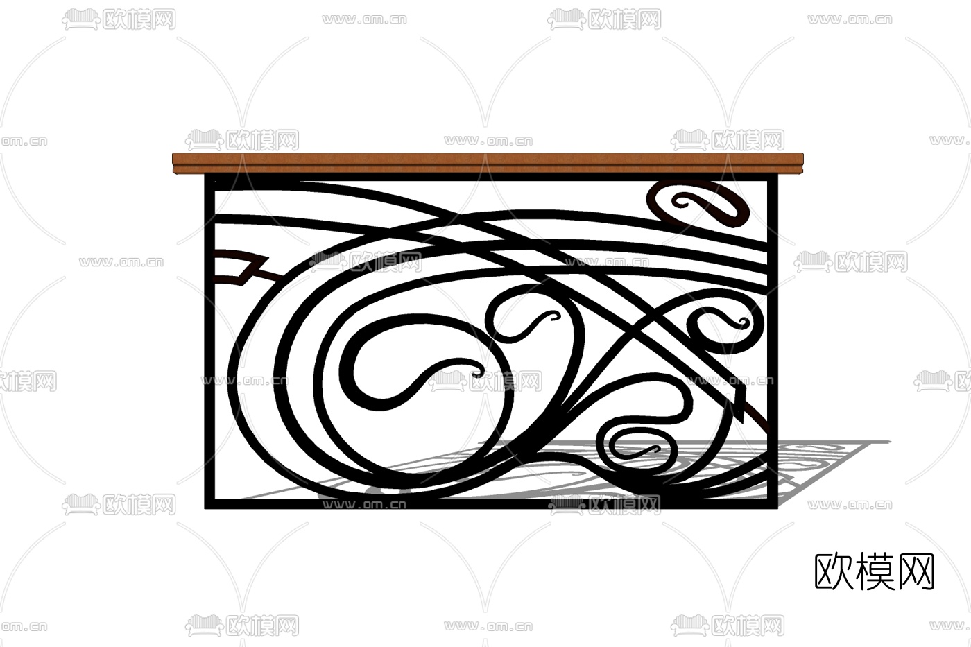 美式不锈钢栏杆免费su模型