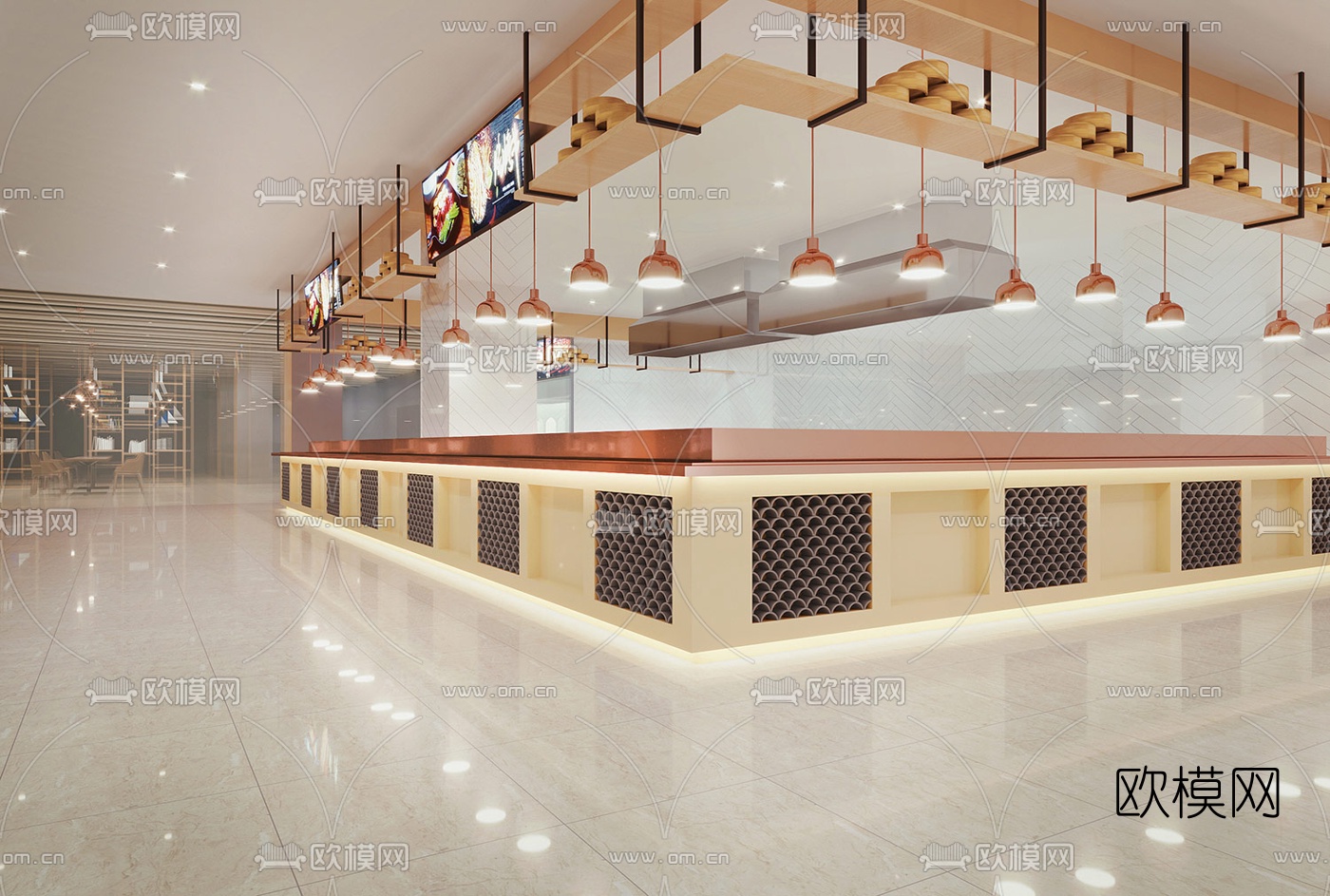 现代西餐厅免费3d模型下载（渲染图4）
