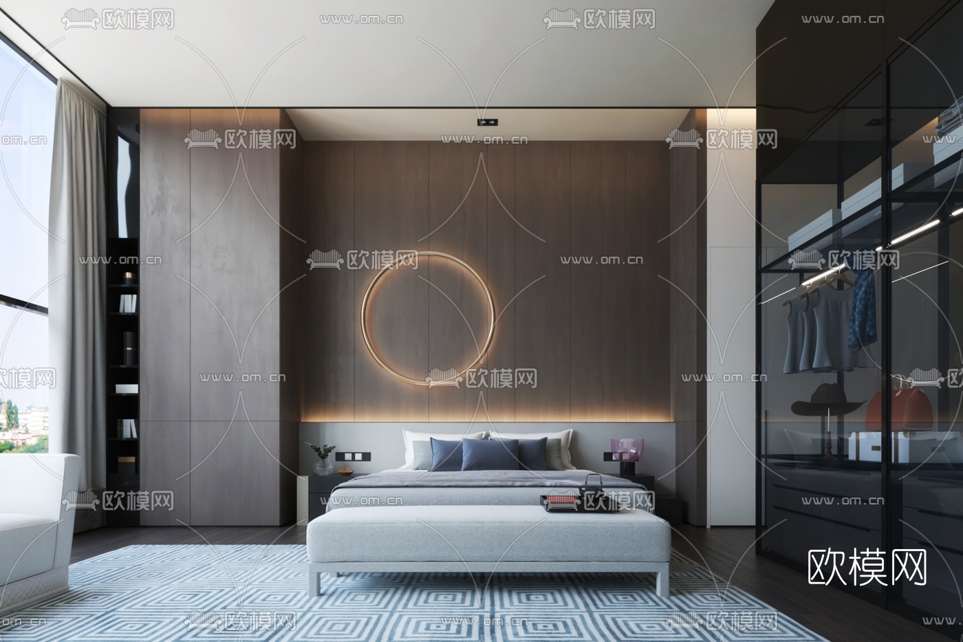 DIA丹健设计 现代卧室主人房3d模型