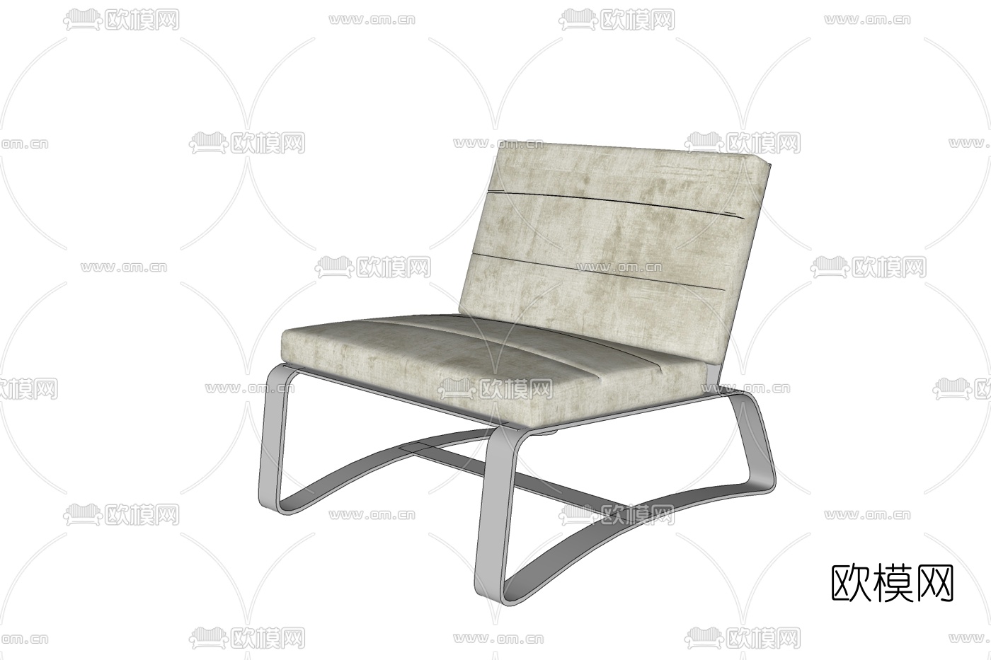 现代布艺休闲椅免费su模型下载
