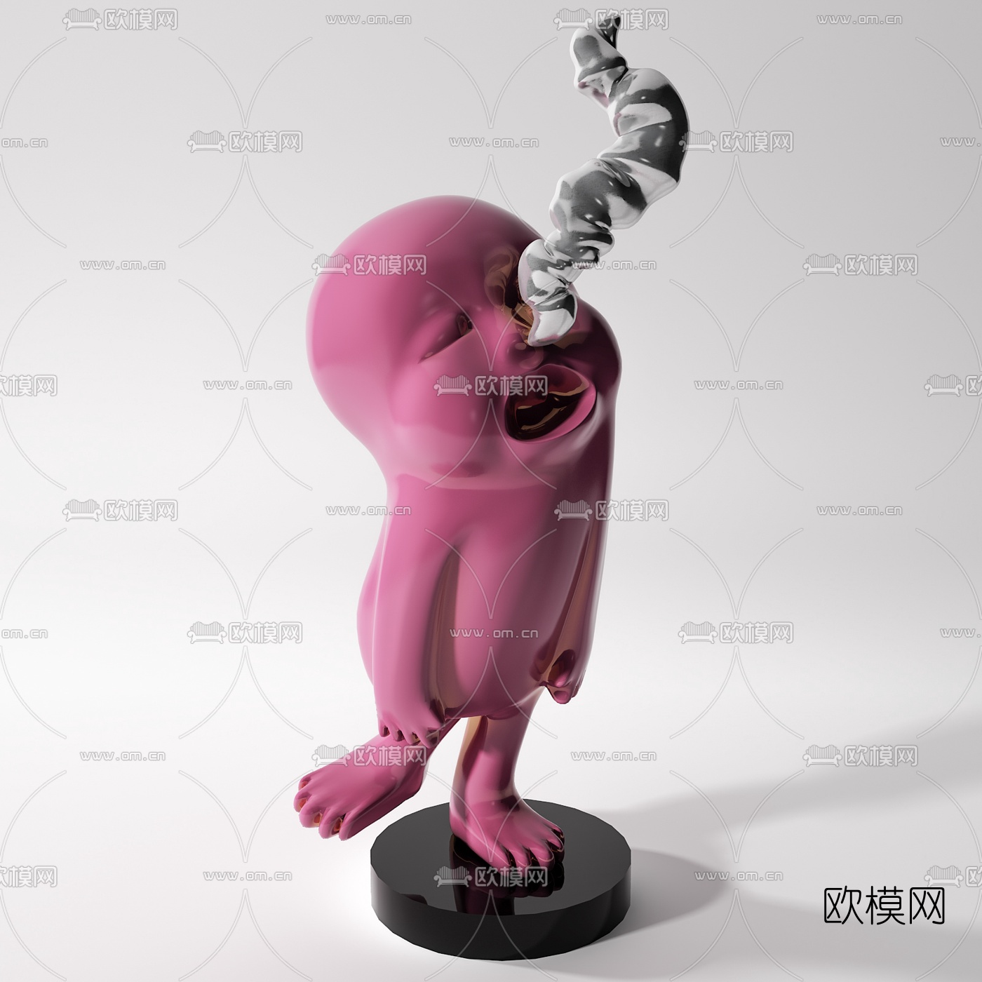 现代人物雕塑3d模型下载