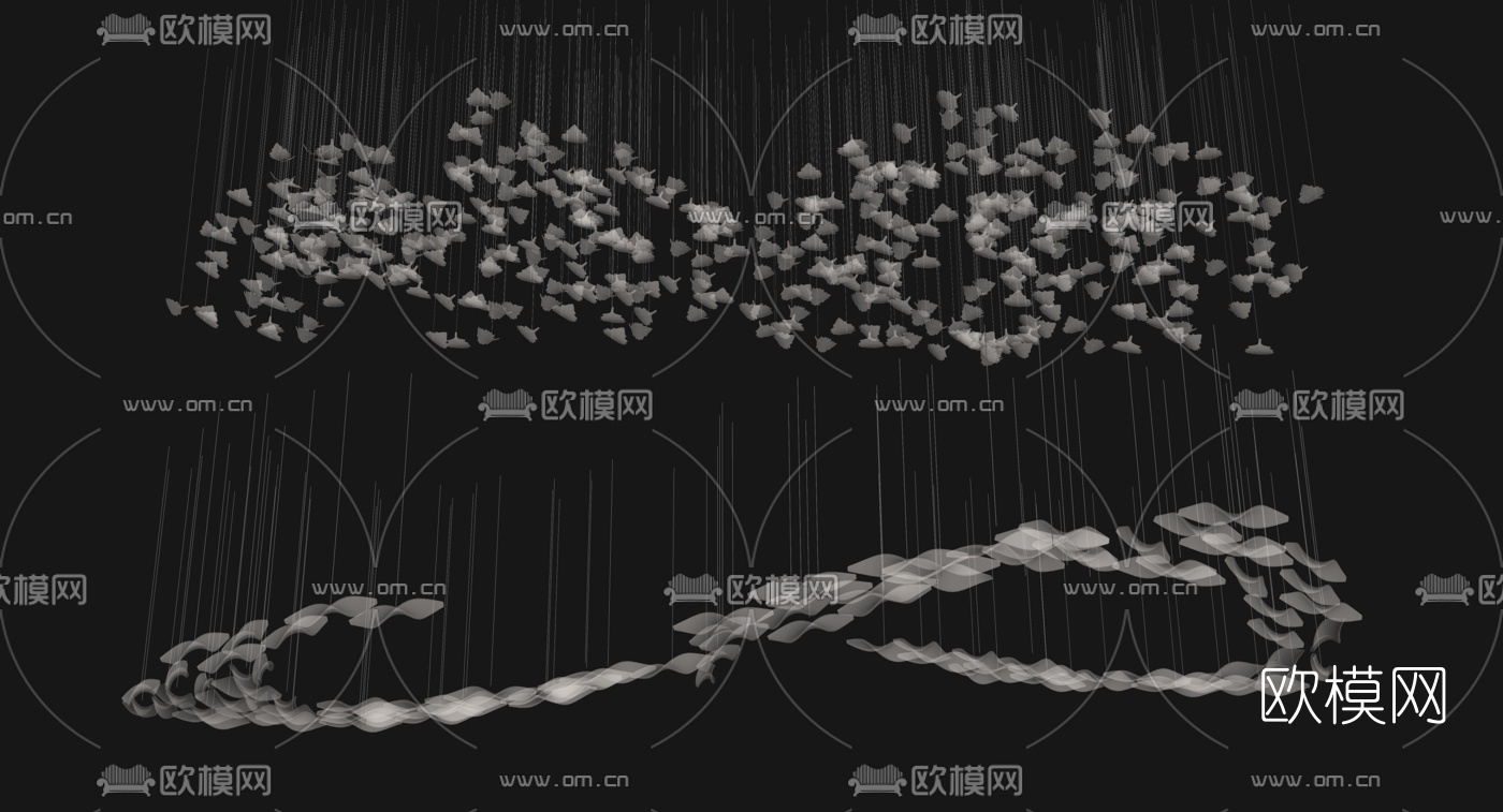 现代酒店大堂装饰吊灯su模型下载