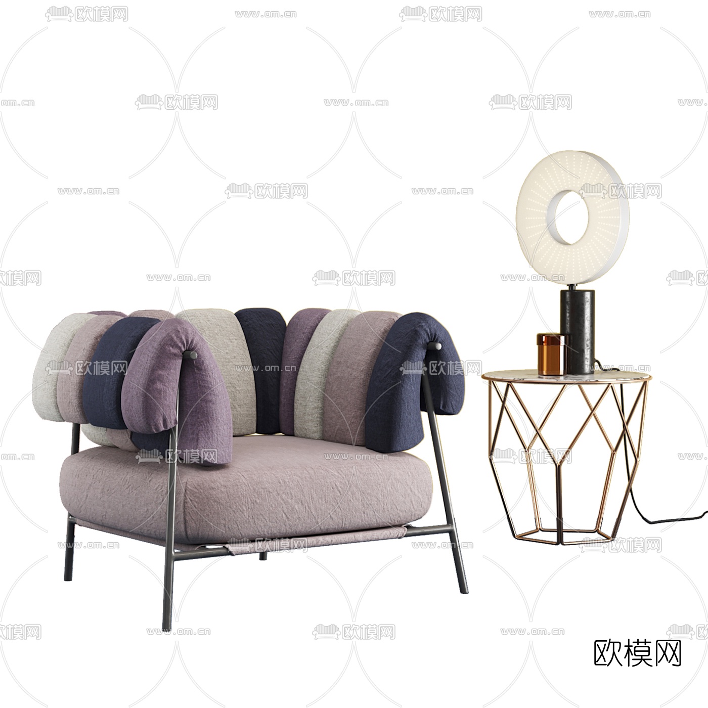 Bonaldo 现代布艺休闲椅3d模型下载