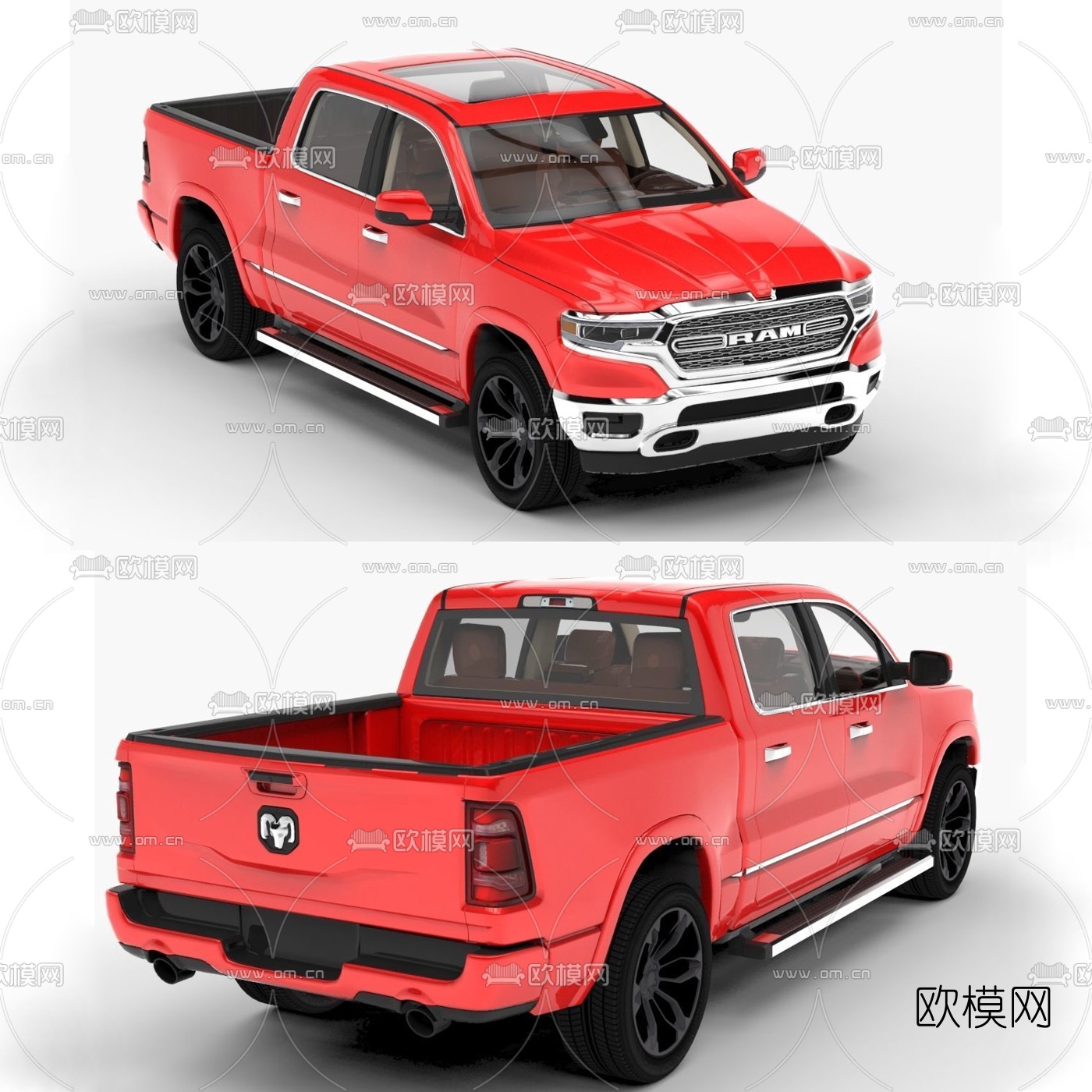 现代雪佛兰皮卡车3d模型下载（渲染图1）