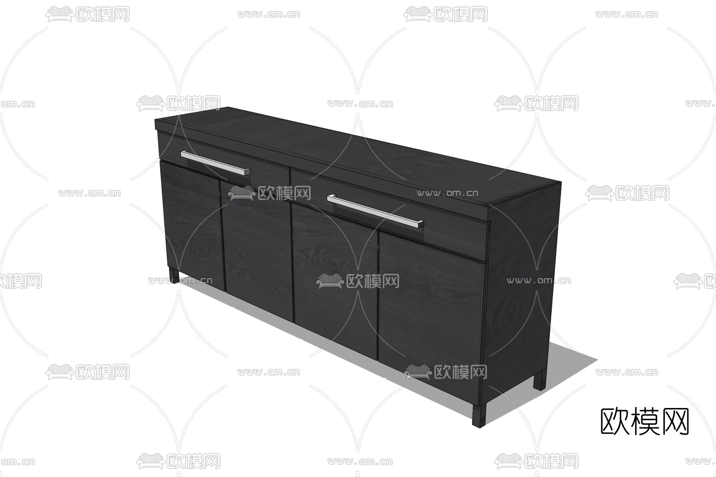 现代边柜免费su模型下载