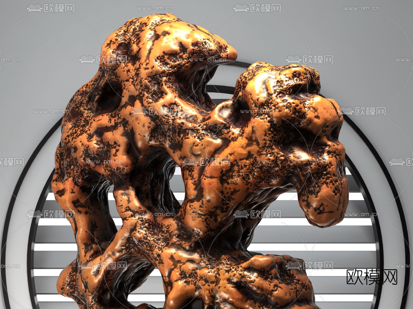 新中式黄龙石艺术雕塑摆件3d模型