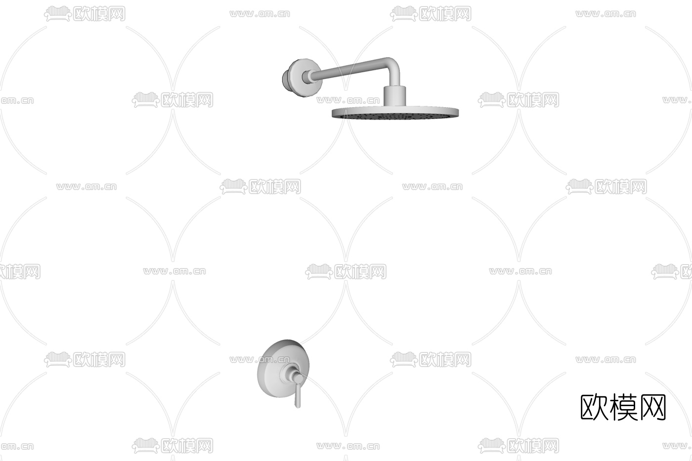现代淋浴花洒免费su模型下载