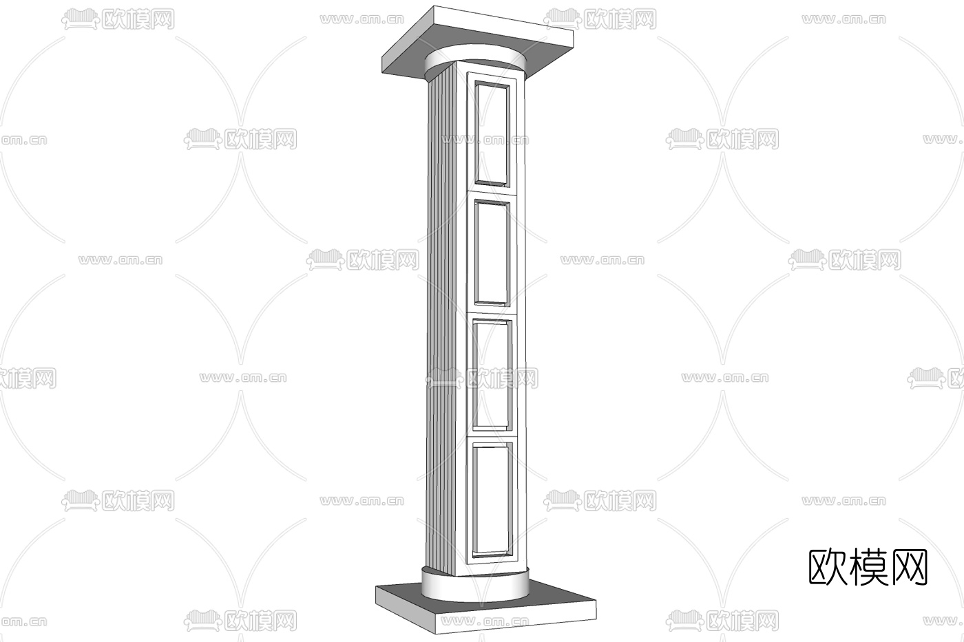 欧式罗马柱免费su模型下载