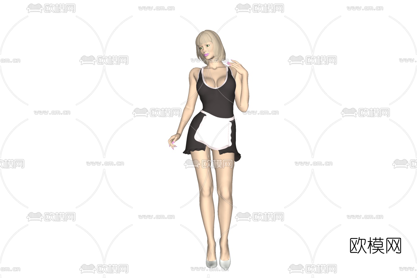 现代站姿女人免费su模型