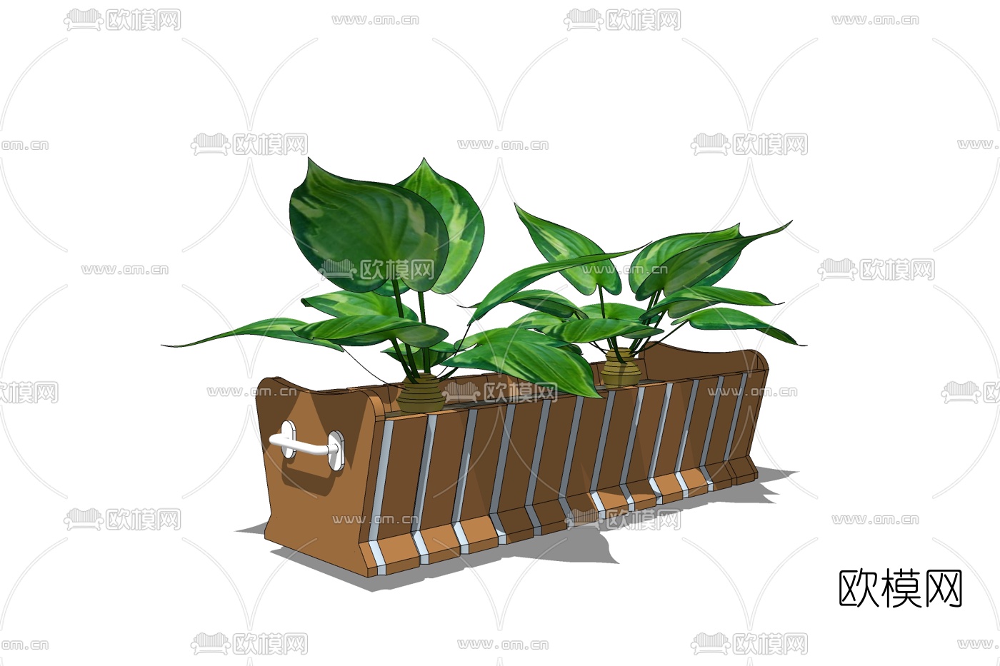 现代盆栽免费su模型下载
