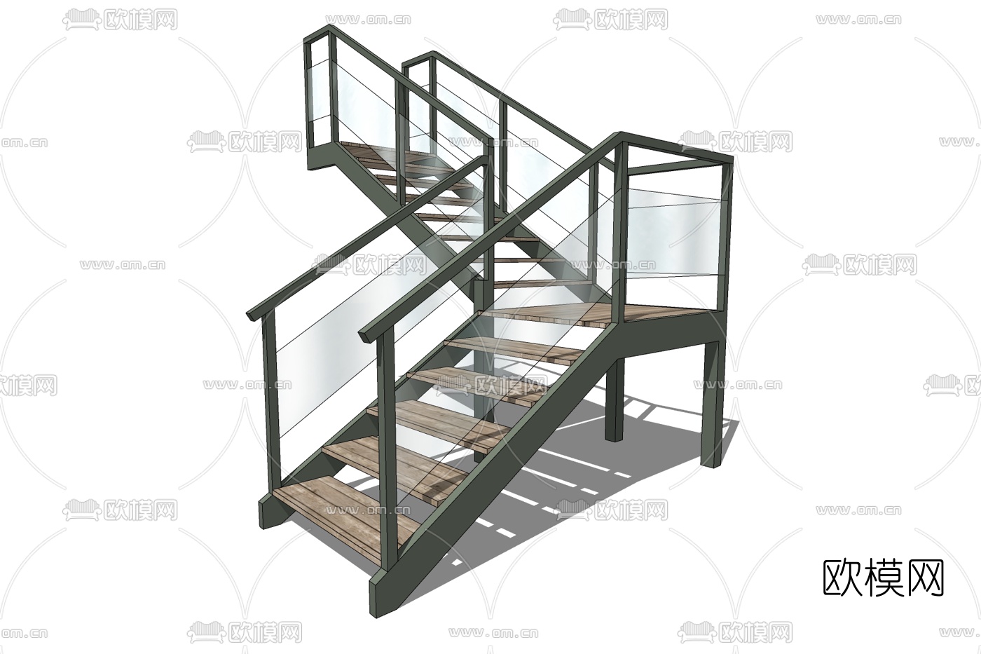 现代楼梯免费su模型下载