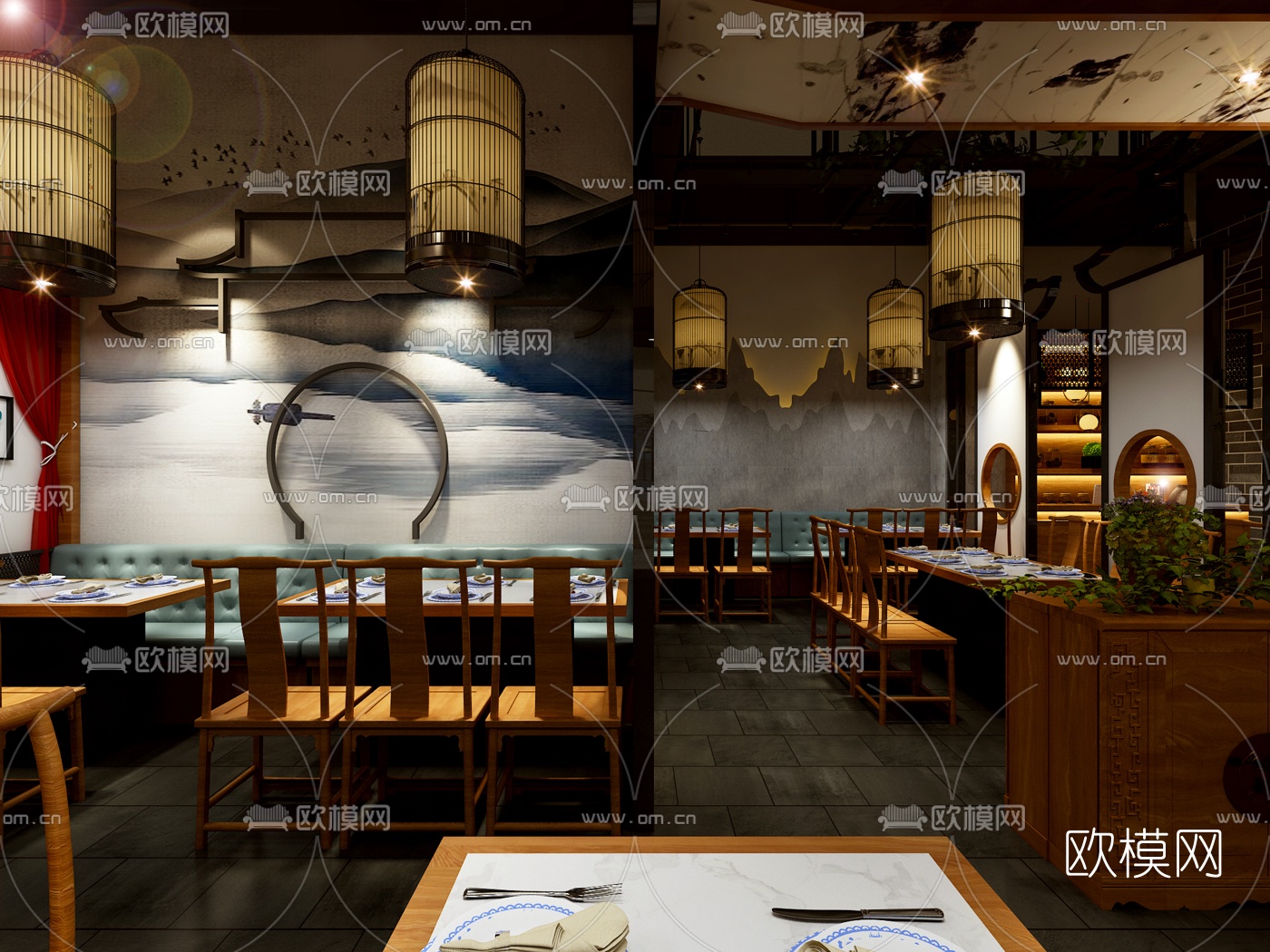 中式北京烤鸭店免费3d模型