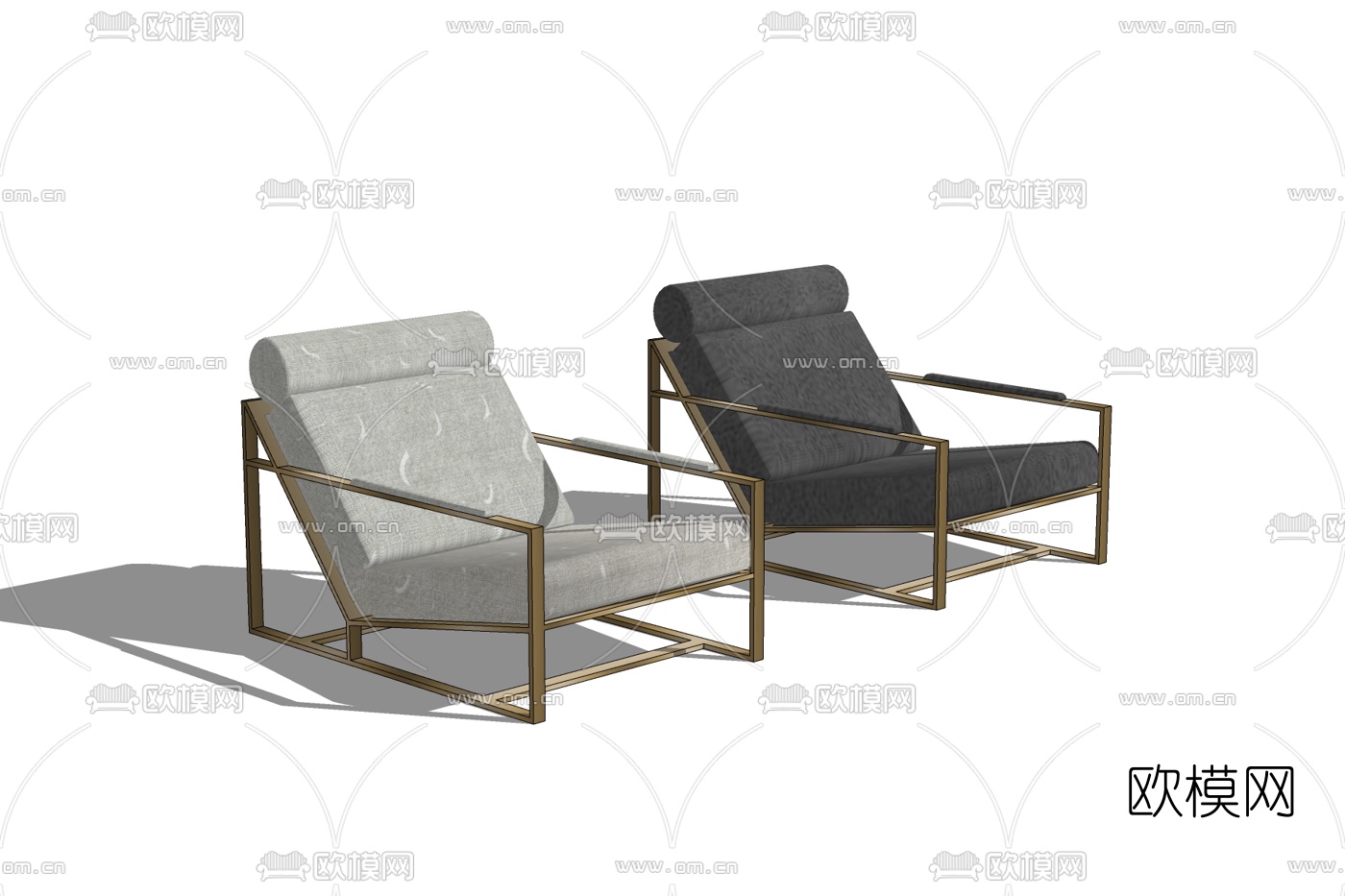 现代休闲沙发su模型下载