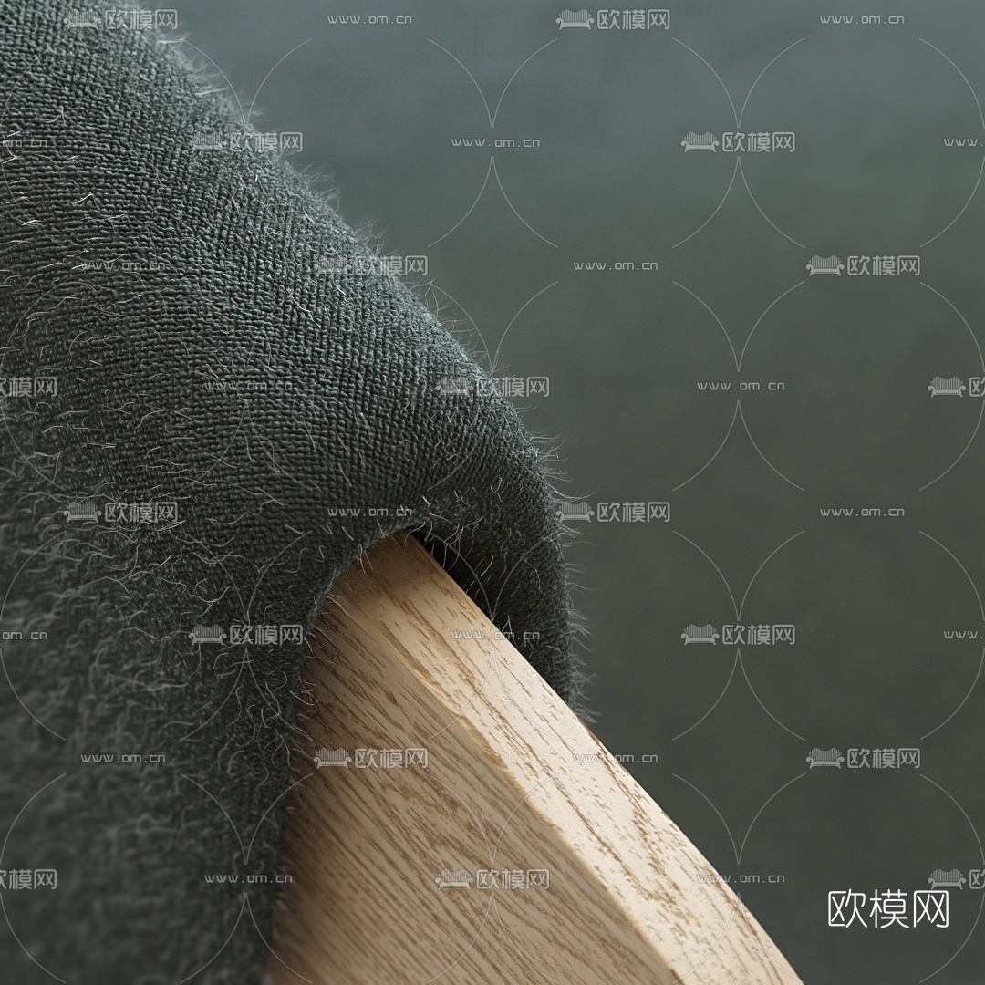 现代实木办公椅3d模型下载（渲染图3）