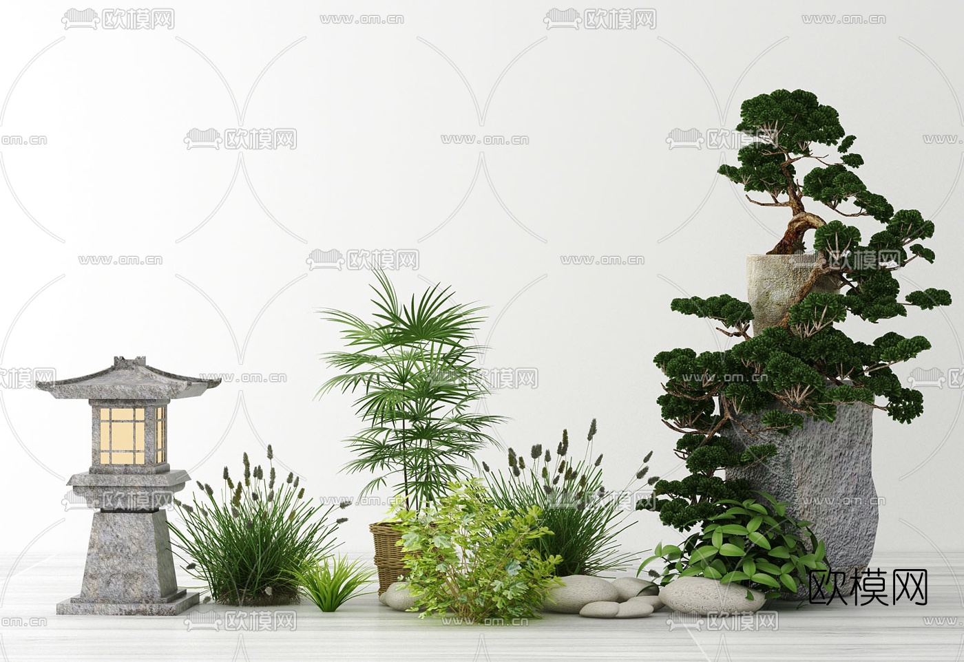 现代绿植盆栽3d模型