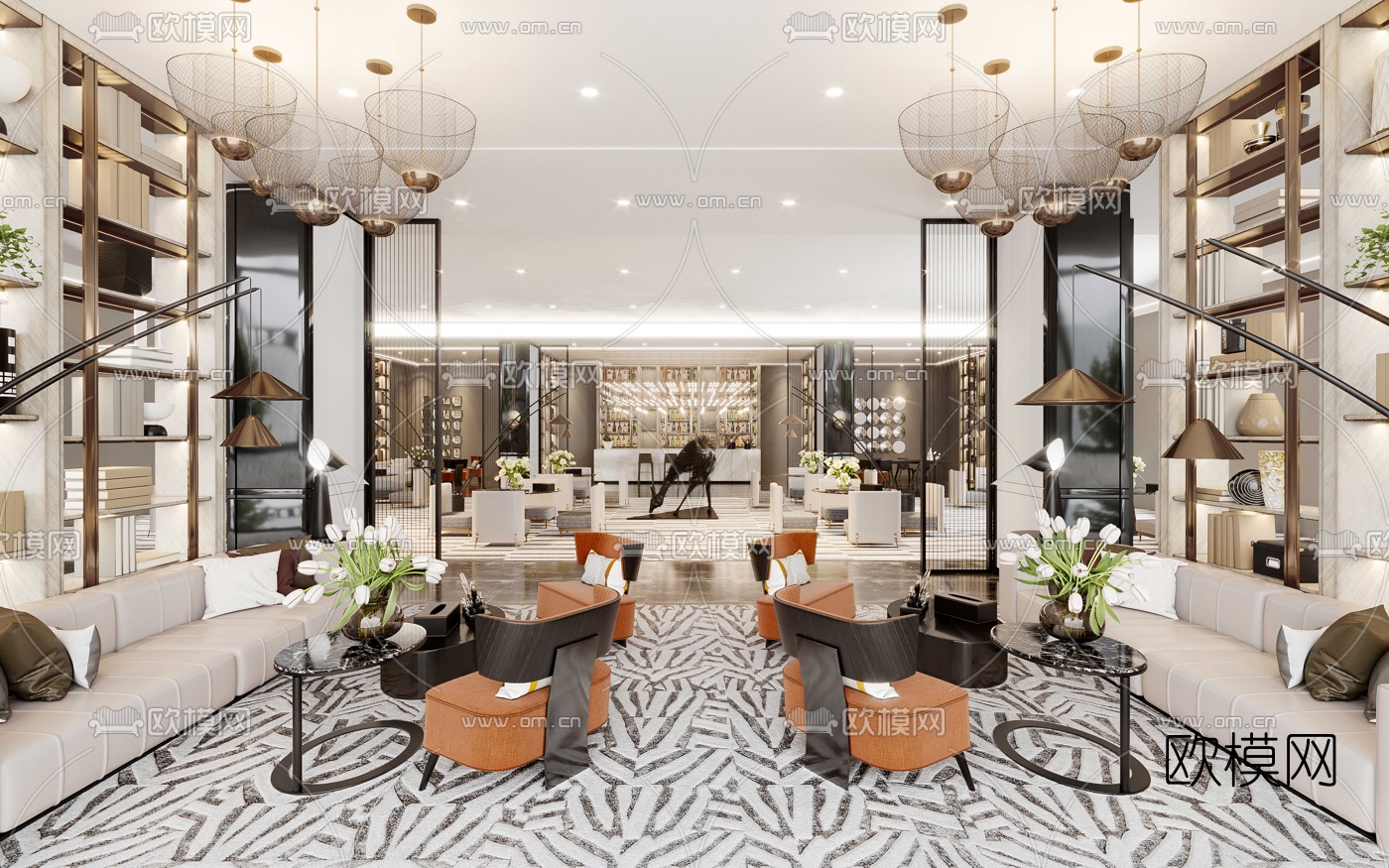 1921设计 昆明万科城售楼处3d模型下载（渲染图1）