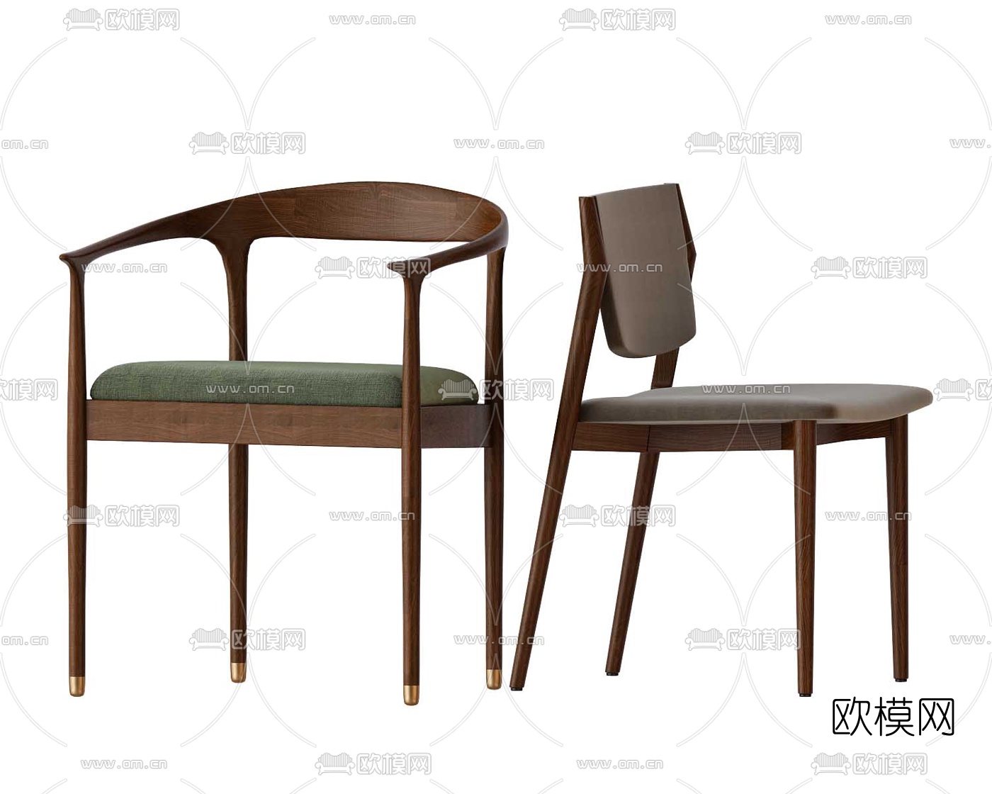 北欧靠背单椅3d模型下载