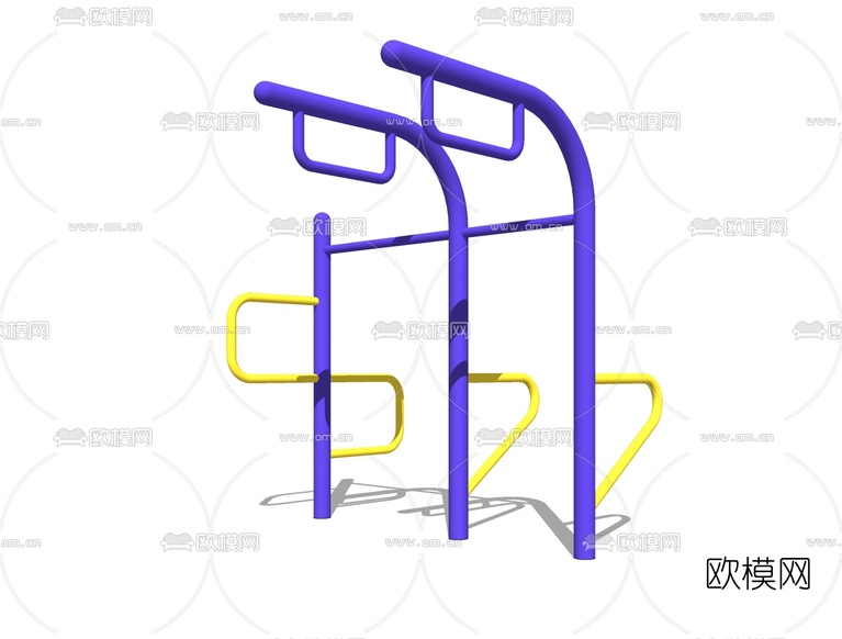 现代户外健身器材免费su模型下载