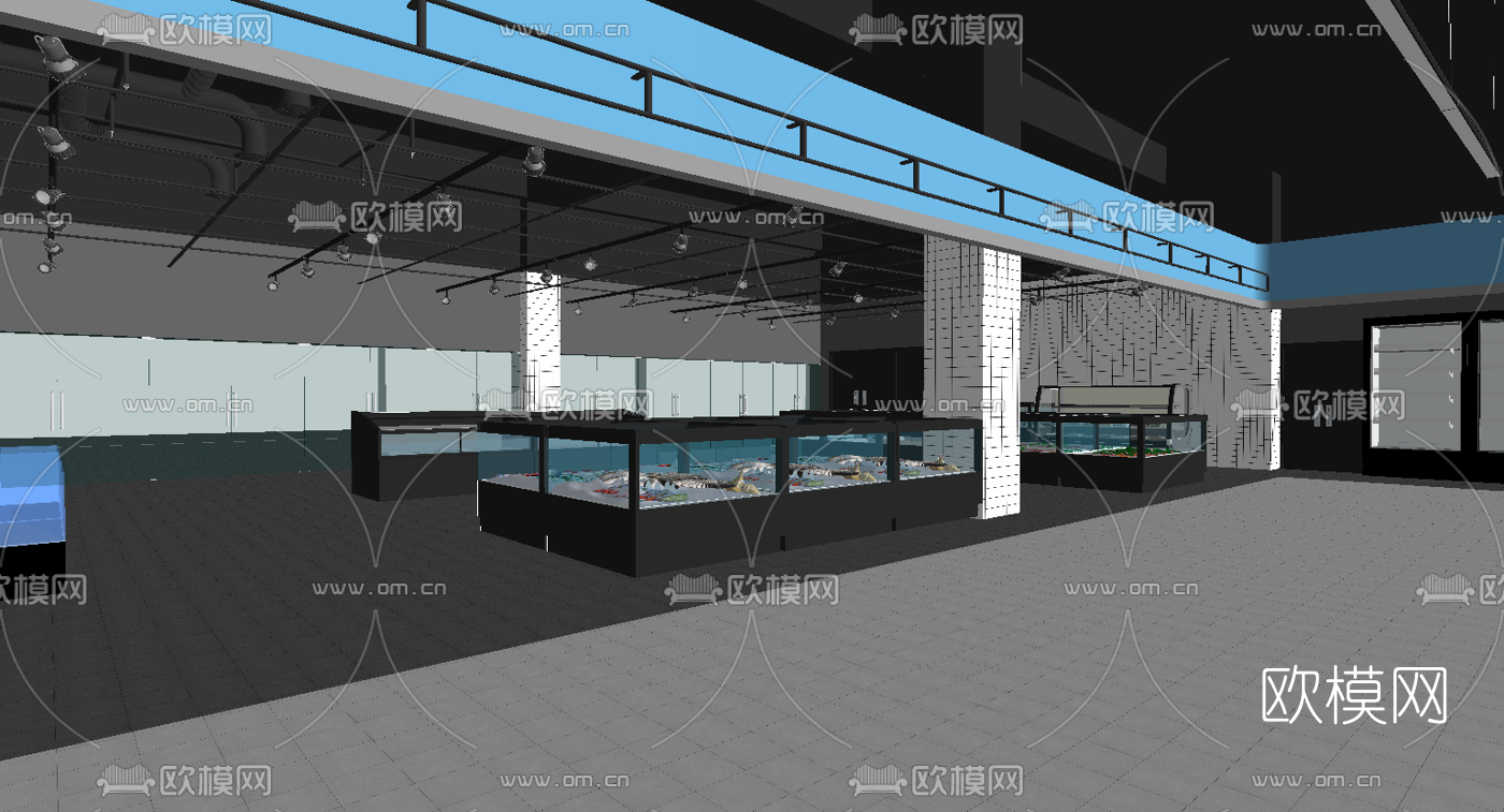 现代生鲜超市su模型下载（渲染图3）