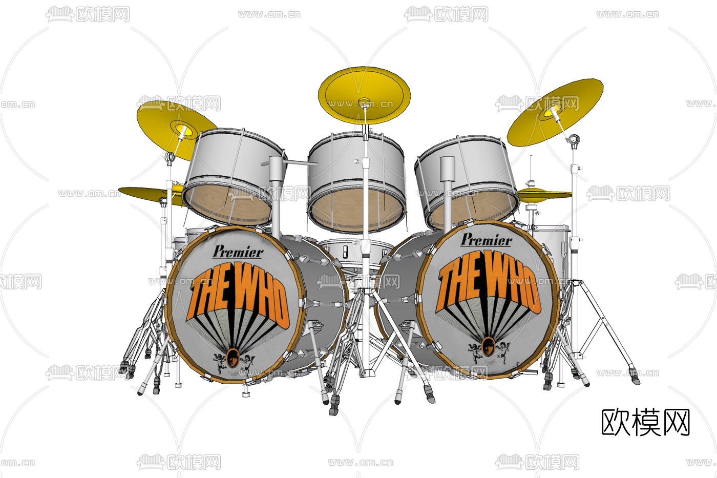 现代架子鼓免费su模型下载