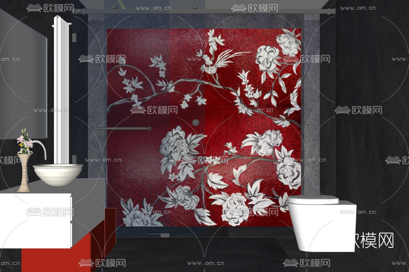 现代简约浴室免费su模型下载