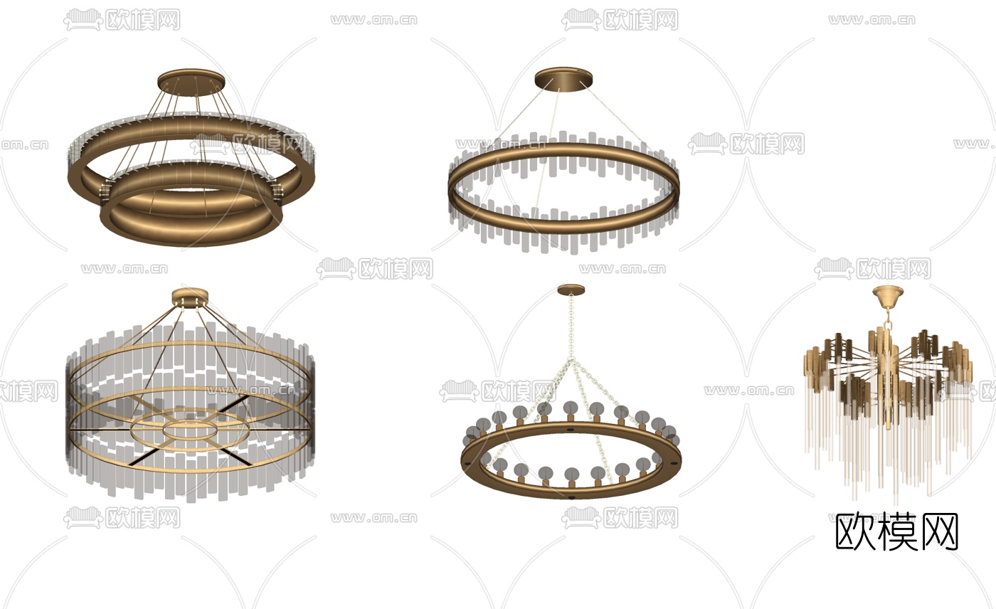 现代轻奢水晶吊灯su模型下载