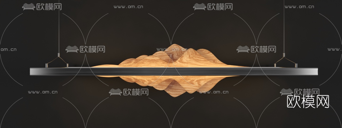 新中式山脉装饰灯组合3d模型