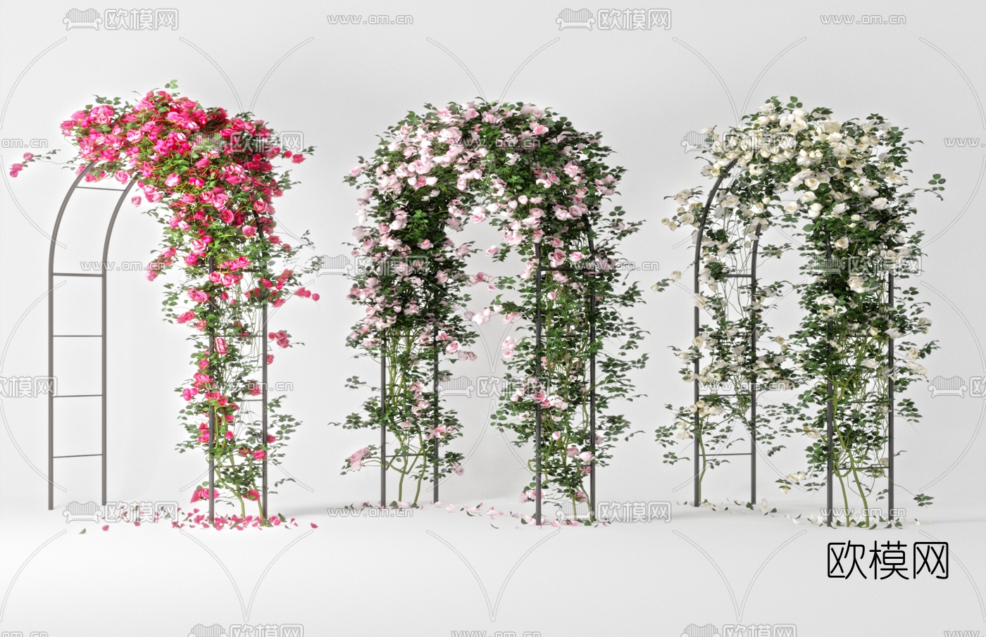 现代植物拱门园艺小品3d模型
