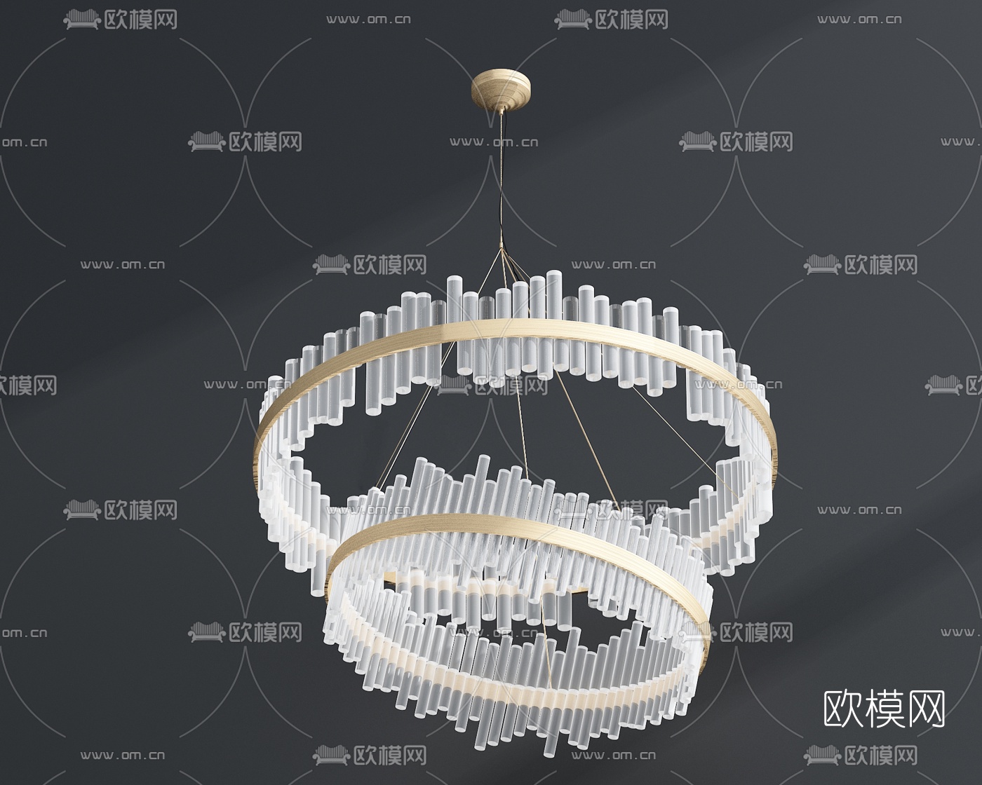 现代轻奢创意水晶吊灯3d模型下载（渲染图5）