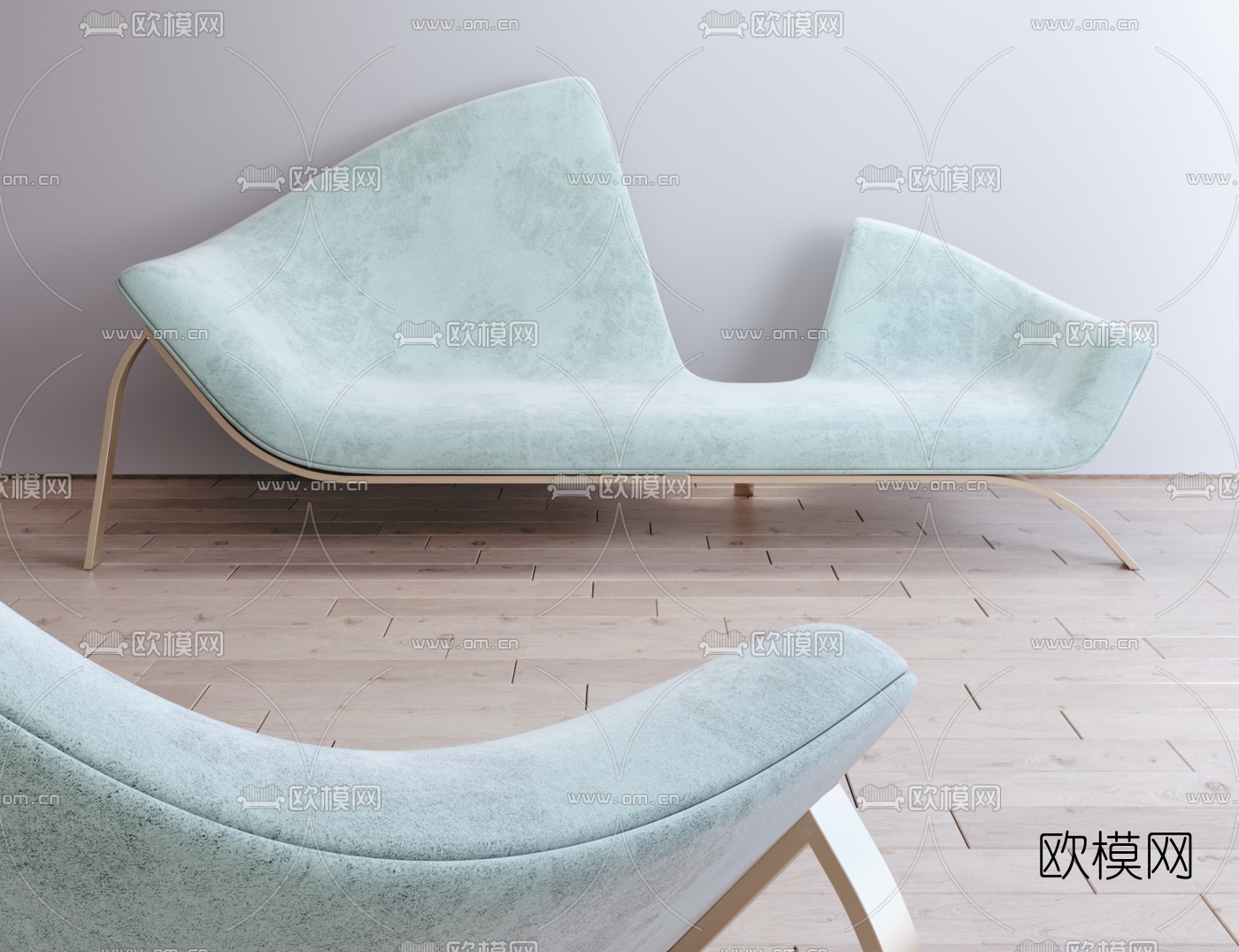 现代布艺异形沙发3d模型