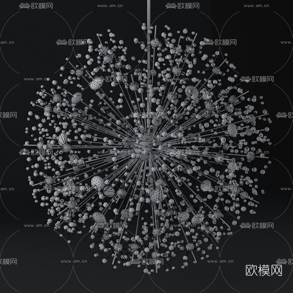 后现代火花球吊灯3d模型