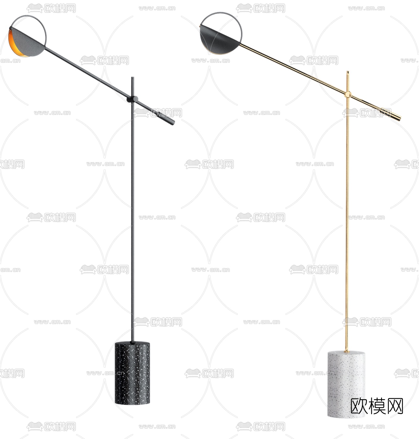 现代金属落地灯3d模型