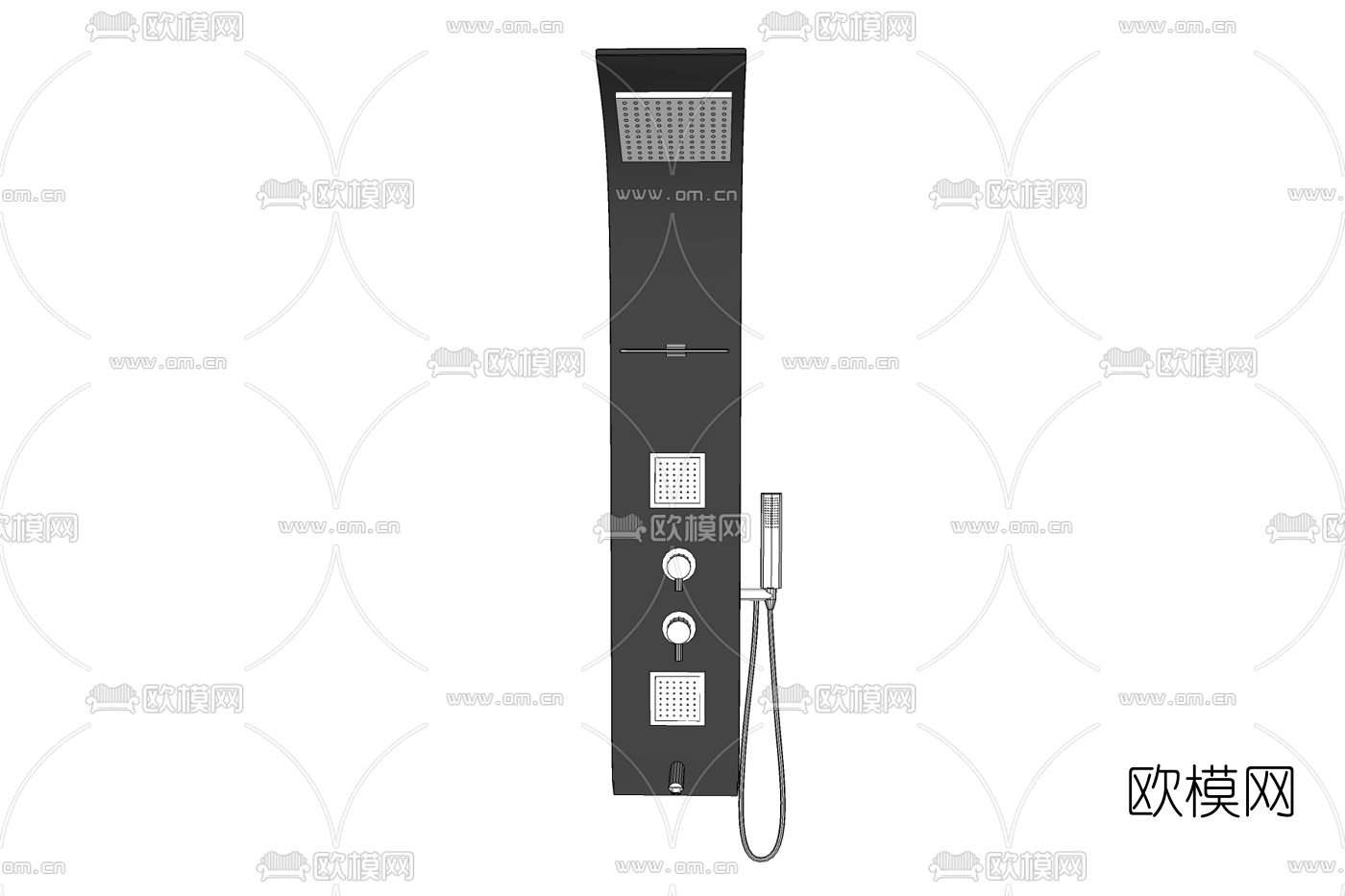 现代智能花洒免费su模型下载