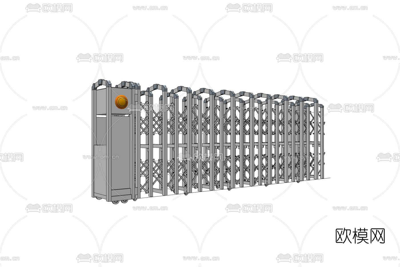 现代自动伸缩门免费su模型下载