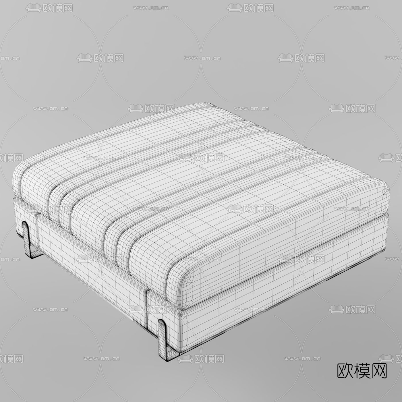 现代皮革脚踏3d模型下载（渲染图2）